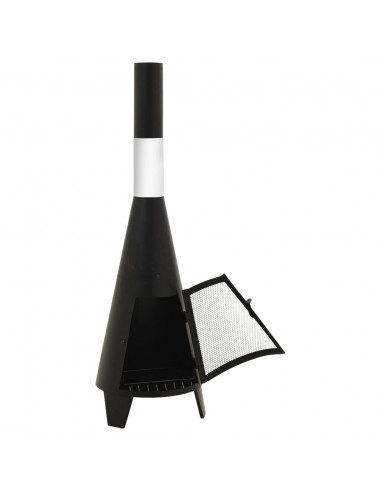 Stufa da Giardino con Attizzatoio 38x38x122 cm Acciaio