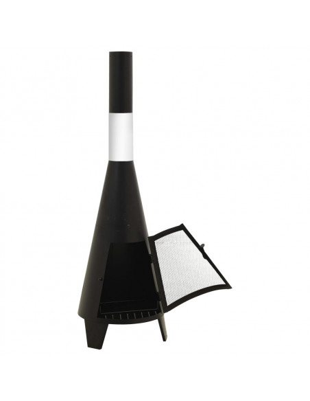 Stufa da Giardino con Attizzatoio 38x38x122 cm Acciaio