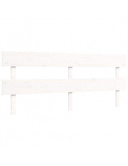 Giroletto con Testiera Bianco 200x200 cm in Legno Massello