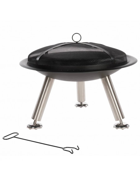 RedFire Braciere Tondo Chicago 75 cm in Acciaio Nero 85013