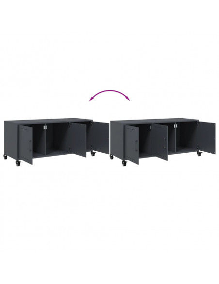 Mobile TV Antracite 100,5x39x43,5 cm Acciaio Laminato a Freddo