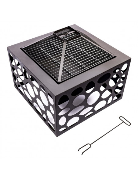RedFire Braciere con Griglia per Barbecue Mikor Nero