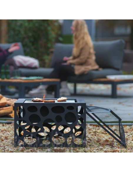 RedFire Braciere con Griglia per Barbecue Mikor Nero