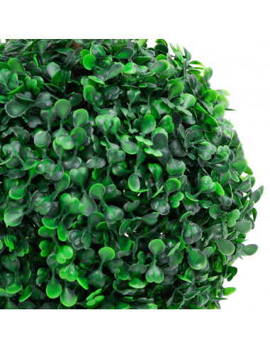 Pianta di Bosso Artificiale a Sfera con Vaso Verde 60 cm
