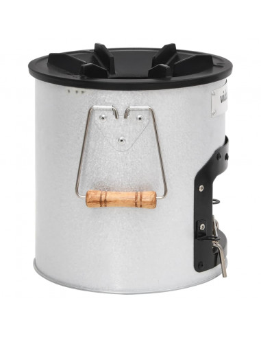 Stufa a Legna da Campeggio Argento 45x25x26 cm Acciaio