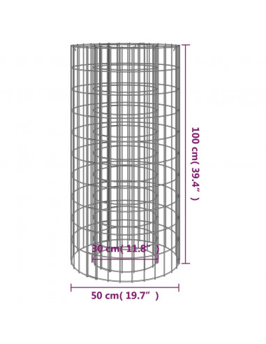 Caminetto a Gabbione Ø 50 cm Ferro Zincato