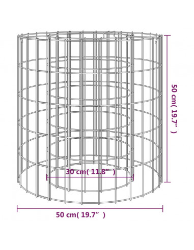 Caminetto a Gabbione Ø 50 cm Ferro Zincato