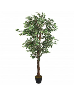 Albero di Ficus Artificiale 378 Foglie 80 cm Verde 2
