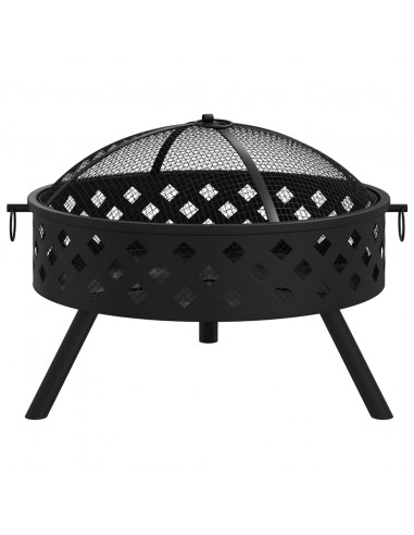 Braciere con Attizzatoio 58 cm XXL in Acciaio