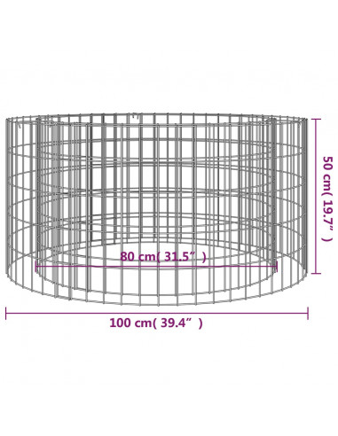 Caminetto a Gabbione Ø 100 cm Ferro Zincato