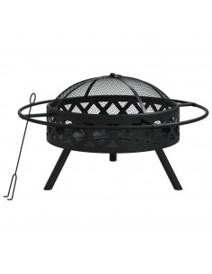 Braciere con Attizzatoio 70 cm XXL in Acciaio 2