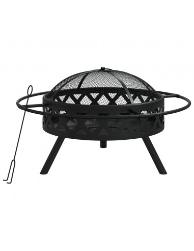 Braciere con Attizzatoio 70 cm XXL in Acciaio