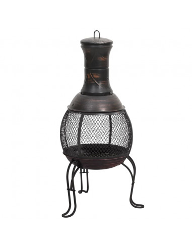 Stufa da Giardino con Attizzatoio 39x39x90 cm in Acciaio