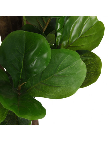 Albero Ficus Lyrata 96 Foglie 80 cm Verde