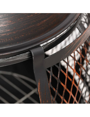 Stufa da Giardino con Attizzatoio 39x39x90 cm in Acciaio