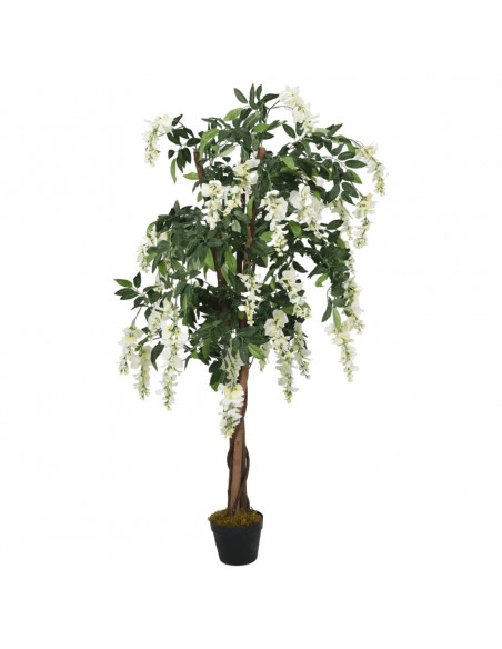 Glicine Artificiale 840 Foglie 150 cm Verde e Bianco