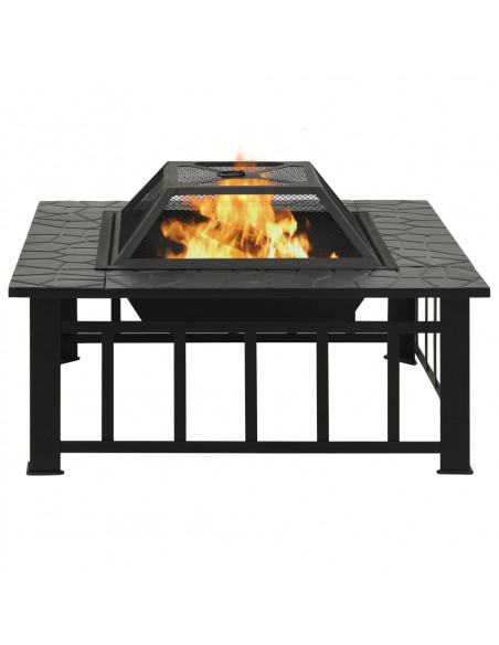 Braciere con Attizzatoio 79x79x46,5 cm XXL in Acciaio