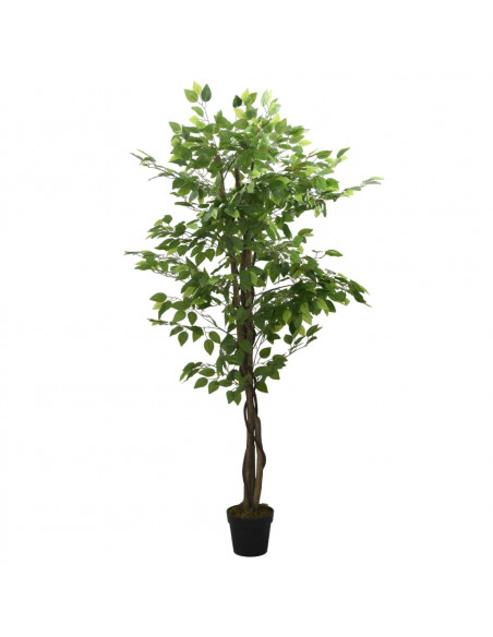 Albero di Ficus Artificiale 378 Foglie 80 cm Verde