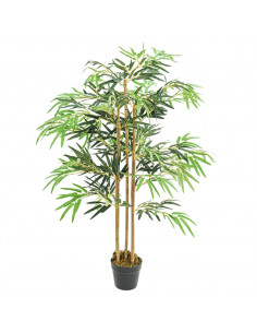 Albero Bambù Artificiale 730 Foglie 120 cm Verde 2