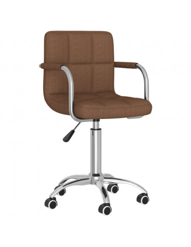 Sedia Girevole da Ufficio Marrone in Tessuto