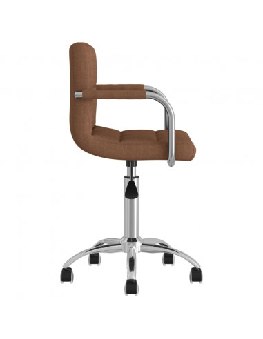 Sedia Girevole da Ufficio Marrone in Tessuto