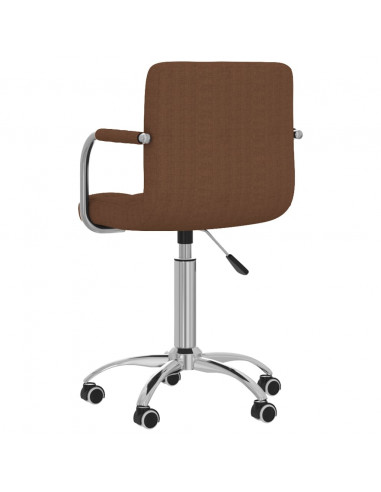 Sedia Girevole da Ufficio Marrone in Tessuto
