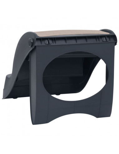 Scala per Cani Pieghevole con 3 Gradini Grigio Scuro