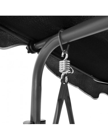 Panchina a Dondolo da Giardino con Baldacchino Nera