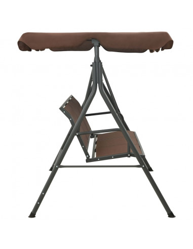 Panchina a Dondolo da Giardino con Baldacchino Caffè