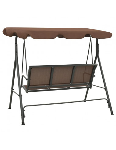 Panchina a Dondolo da Giardino con Baldacchino Caffè