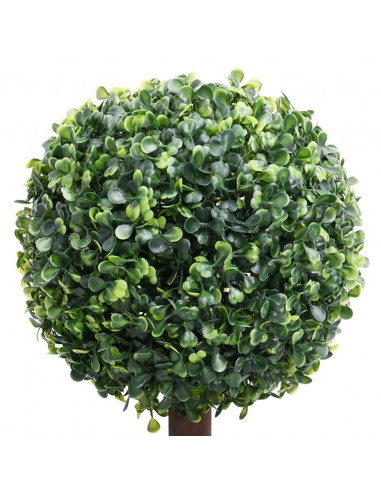 Pianta di Bosso Artificiale a Sfera con Vaso Verde 118 cm