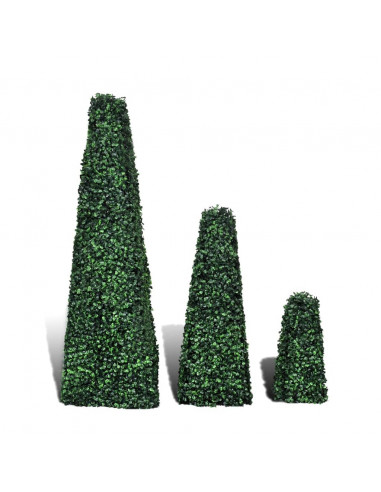 Set Piramidi in Bosso Artificiale 3 pz Topiaria