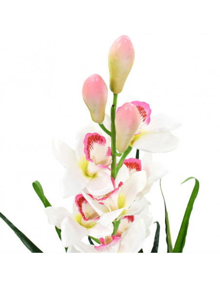 Orchidea Cymbidium Artificiale con Vaso 100 cm Verde