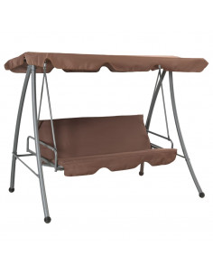 Panchina a Dondolo da Giardino con Baldacchino Caffè 2