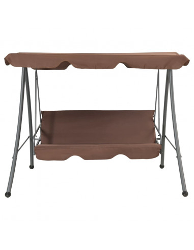 Panchina a Dondolo da Giardino con Baldacchino Caffè