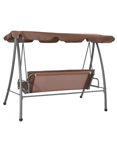 Panchina a Dondolo da Giardino con Baldacchino Caffè