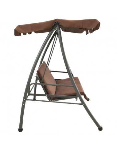 Panchina a Dondolo da Giardino con Baldacchino Caffè