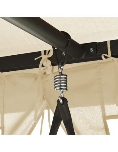 Gazebo Convertibile Panchina a Dondolo Bianco Crema