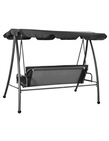 Panchina a Dondolo Baldacchino Antracite 192x118x175 cm Acciaio