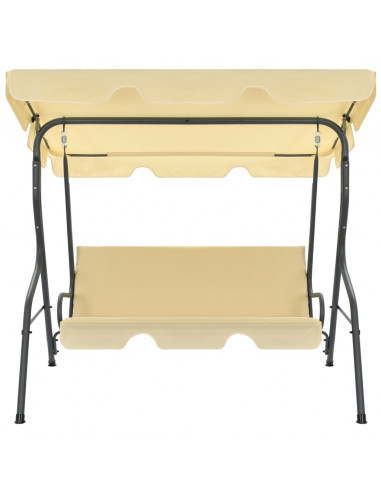 Panchina a Dondolo da Giardino Bianco Crema 170x110x153 cm