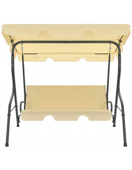 Panchina a Dondolo da Giardino Bianco Crema 170x110x153 cm