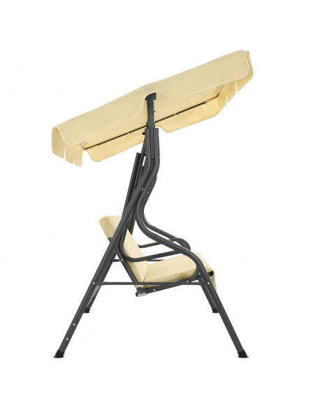 Panchina a Dondolo da Giardino Bianco Crema 170x110x153 cm