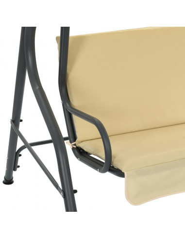 Panchina a Dondolo da Giardino Bianco Crema 170x110x153 cm