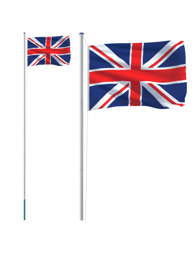 Asta e Bandiera Regno Unito 6,23 m Alluminio