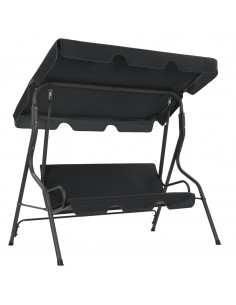 Panchina a Dondolo da Giardino Antracite 170x110x153 cm 2