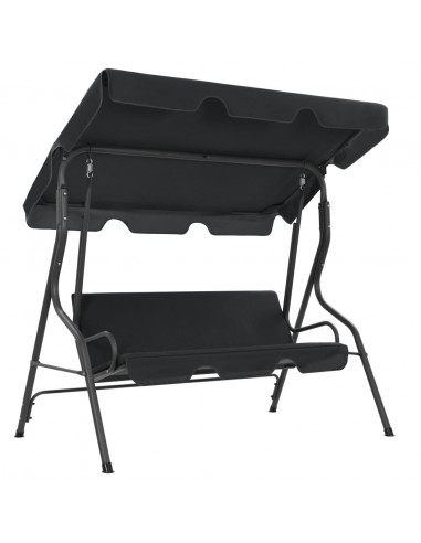 Panchina a Dondolo da Giardino Antracite 170x110x153 cm