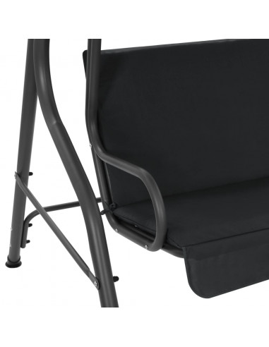 Panchina a Dondolo da Giardino Antracite 170x110x153 cm