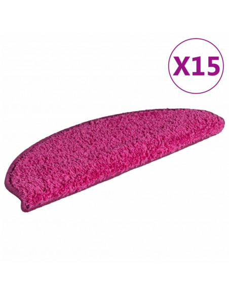 Tappetini per Scale 15 pz Rosa 65x21x4 cm