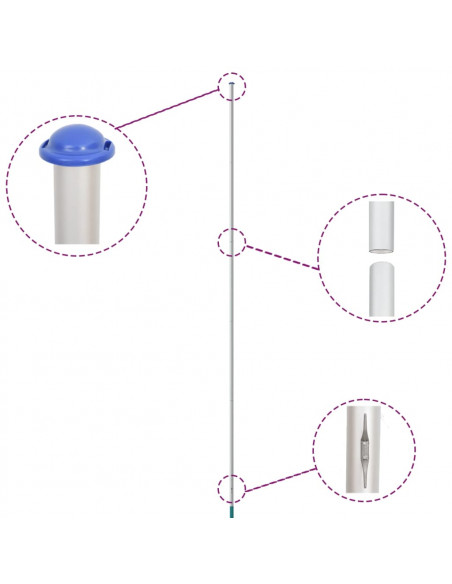 Asta e Bandiera Belgio 6,08 m Alluminio