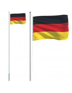 Asta e Bandiera Germania 6,23 m Alluminio 2